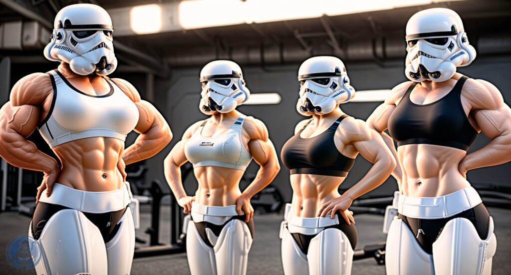 Project StormAmazons utilized the female physiology to create super female stormtroopers equipped with a more powerful set a guns: Their Bulging Biceps. (Fantasy Photo / The Daily Amazon Staff)
